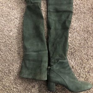 Tory Burch green over the knee boots